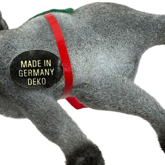 Vintage Wagner Deko Flocked Miniature Donkey Animal Lot of 2 Holiday Ornaments - Picture 6 of 7